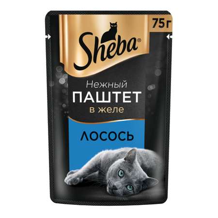 Корм для кошек Sheba 75г нежный паштет в желе с лососем