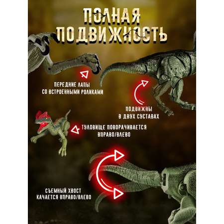 Интерактивная игрушка Винтик шагающий динозавр хищник со светом