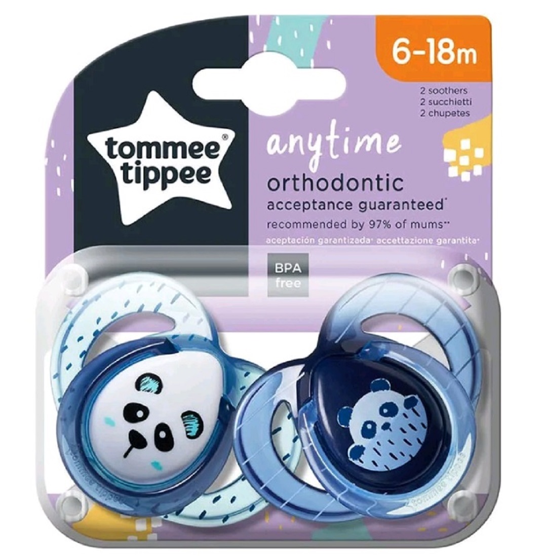 Пустышка Tommee tippee силиконовая Anytime 6-18 мес. 2 шт. - фото 1