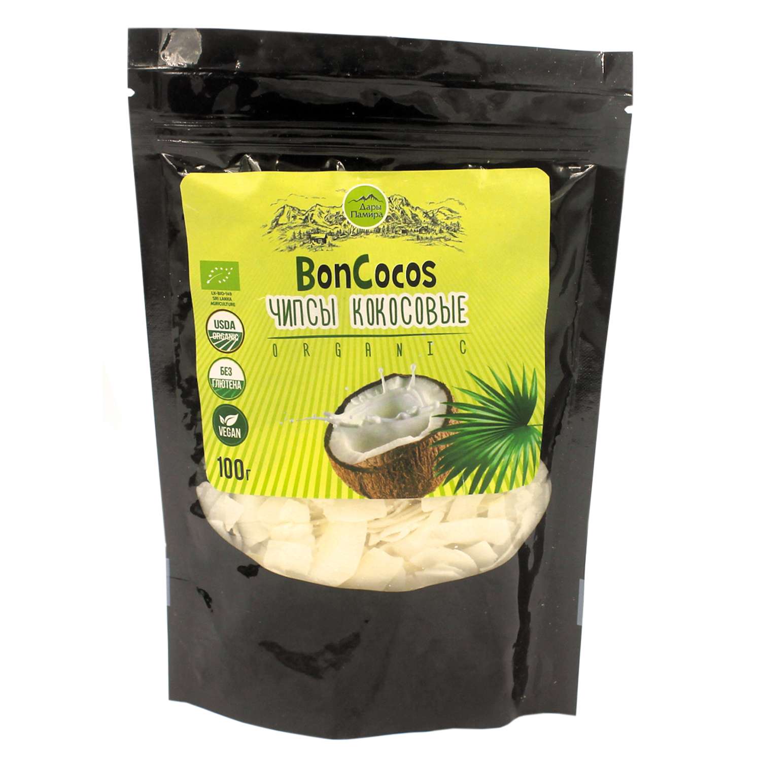Чипcы Дары Памира Boncocos кокосовые 100г - фото 1