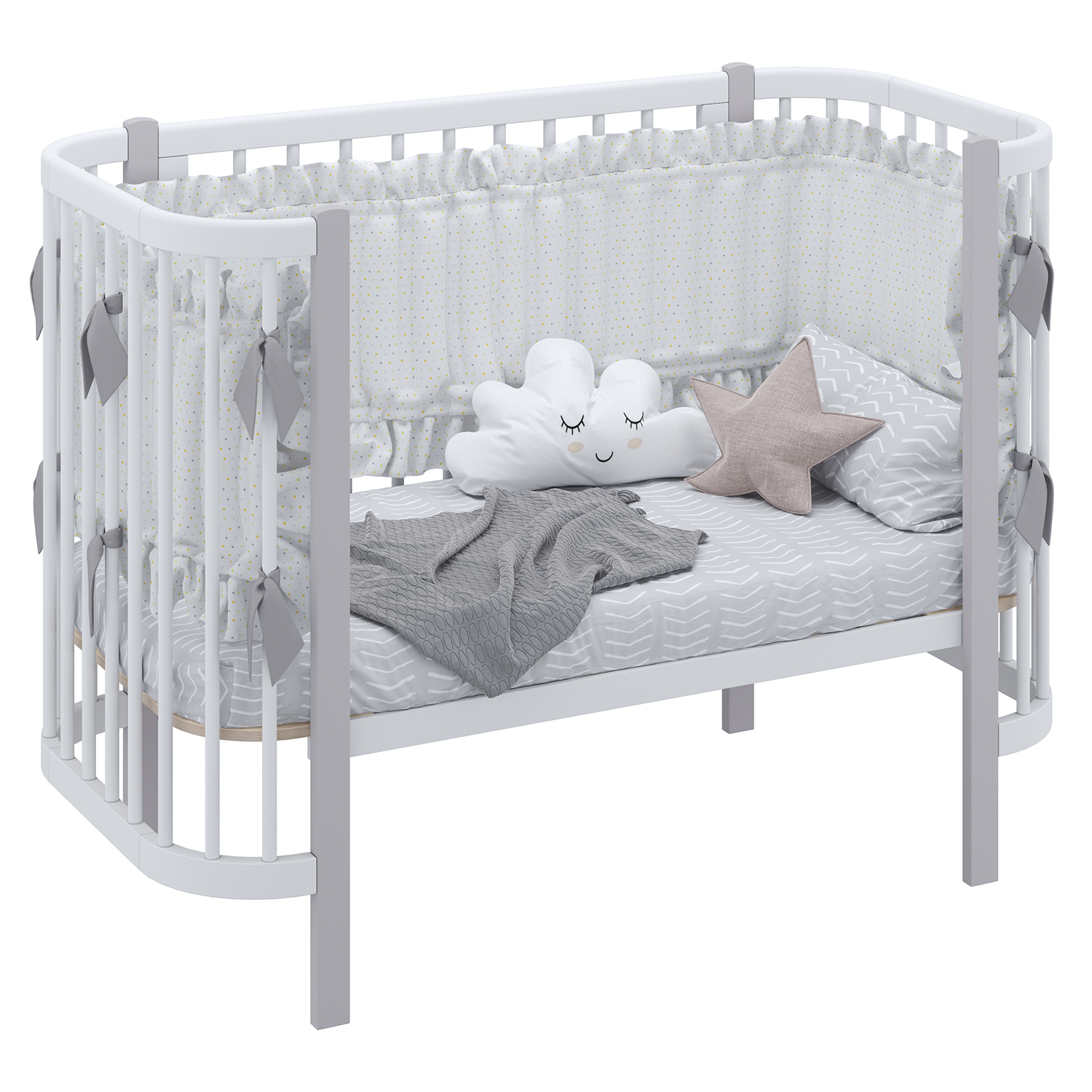 Кровать детская Polini kids Simple 350 Белый-Серый - фото 38