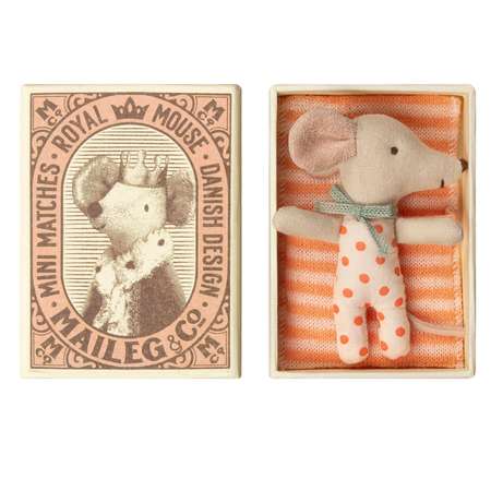 Мягкая игрушка Maileg Новорожденная мышка Sleepy-Wakey в коробке
