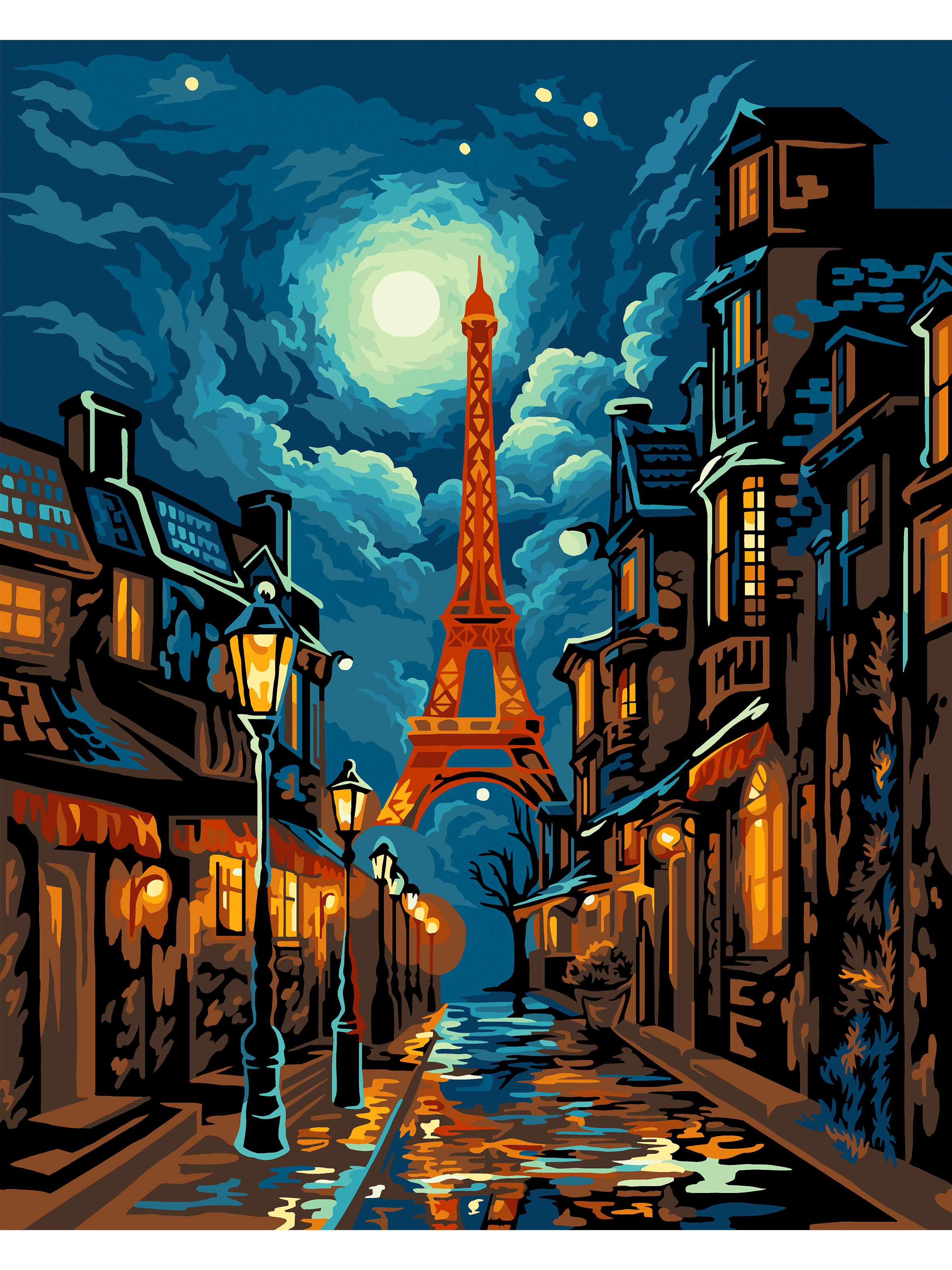 Картина по номерам Art sensation холст на подрамнике 40х50 см Огни Парижа - фото 2