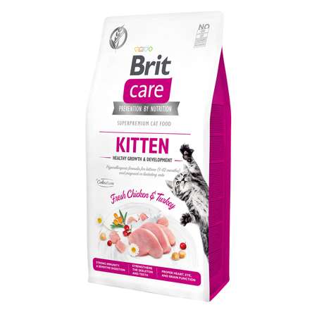 Корм Brit 7кг Care GF Kitten Healthy Growth Development для котят и беременных и кормящих кошек