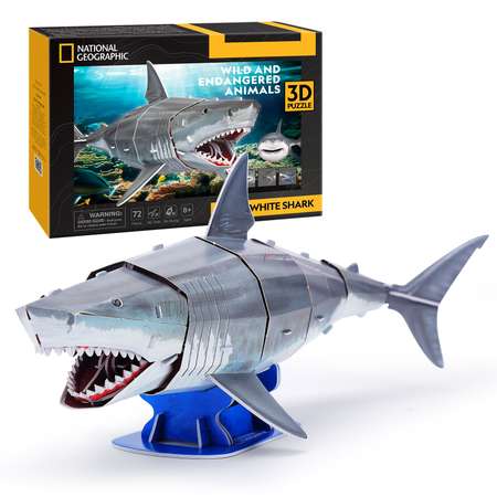 Пазл CubicFun Большая белая Акула 72 дет 3D