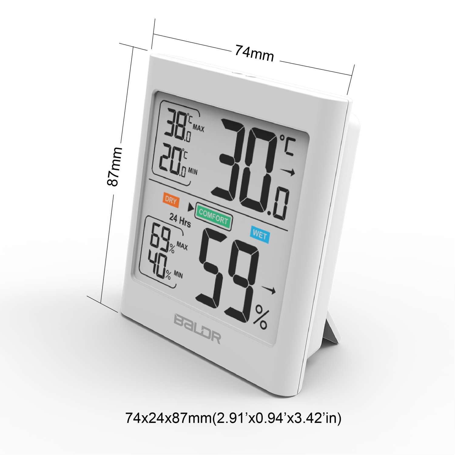 Цифровой термогигрометр Baldr белый - фото 1