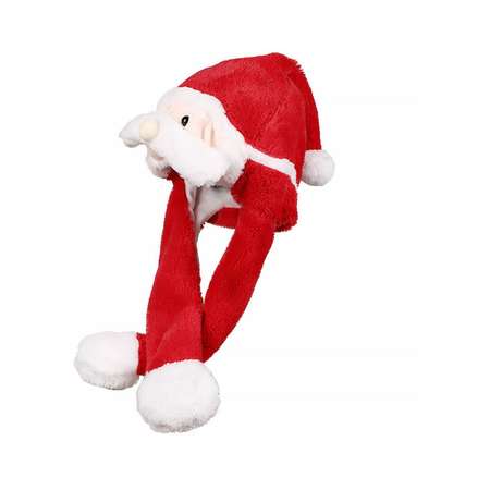 Шапка Uniglodis Светодиодная с двигающимися усами Санта Клаус
