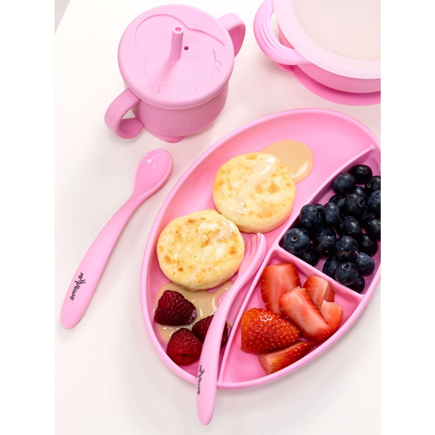 Набор для кормления Miyoumi силиконовый 5 предметов-Baby Pink - фото 20