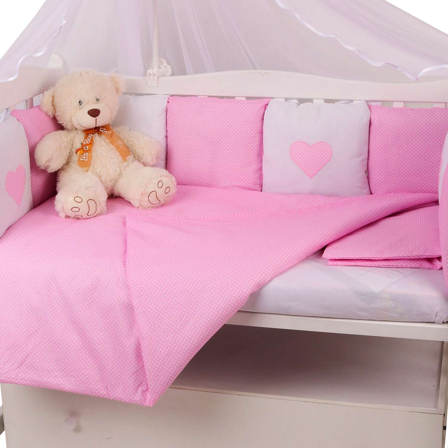 Комплект постельного белья Amarobaby Малыш 7предметов Розовый - фото 6