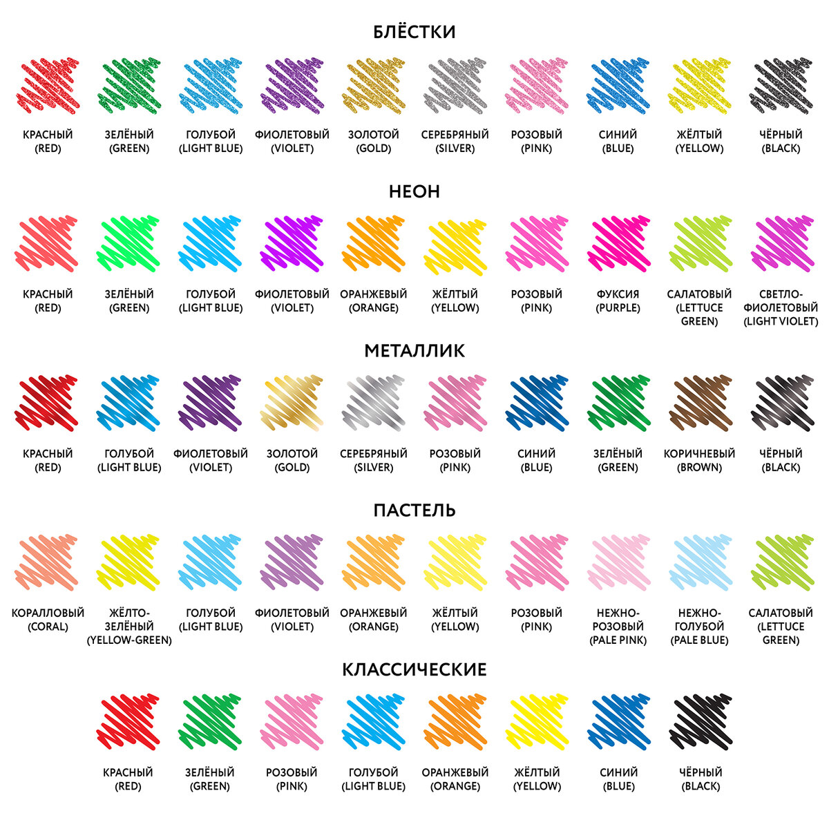 Ручки гелевые Юнландия цветные набор 48 Цветов - фото 5
