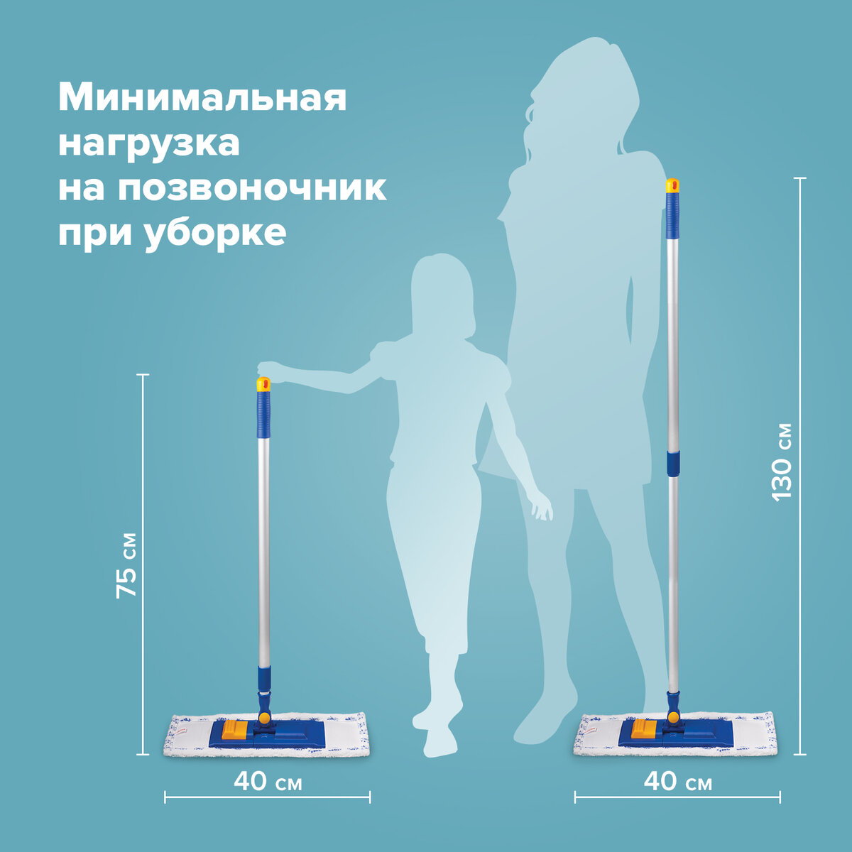 Швабра для мытья пола Лайма с насадкой из микрофибры