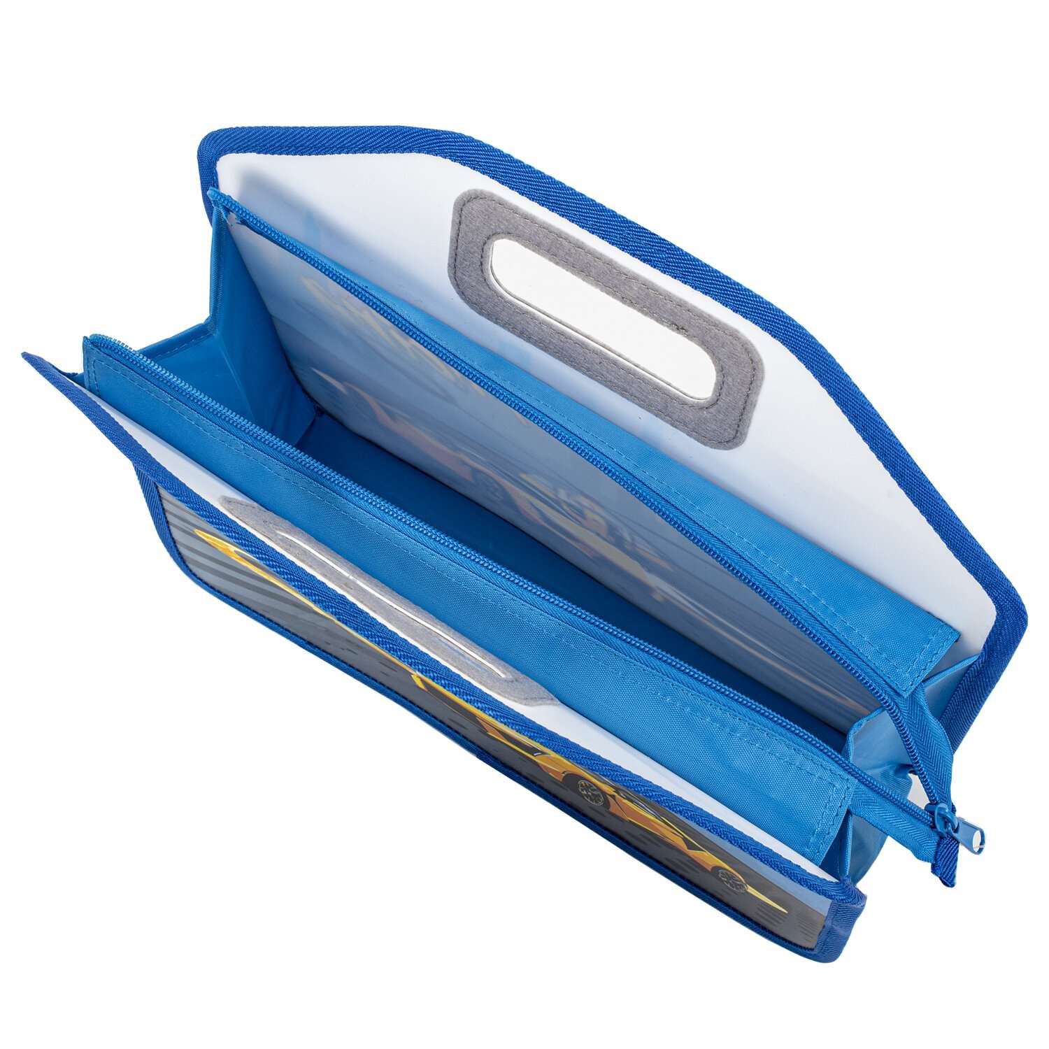 Папка-сумка Юнландия портфель для документов бумаг тетрадей для школы канцелярская с ручками на молнии - фото 6