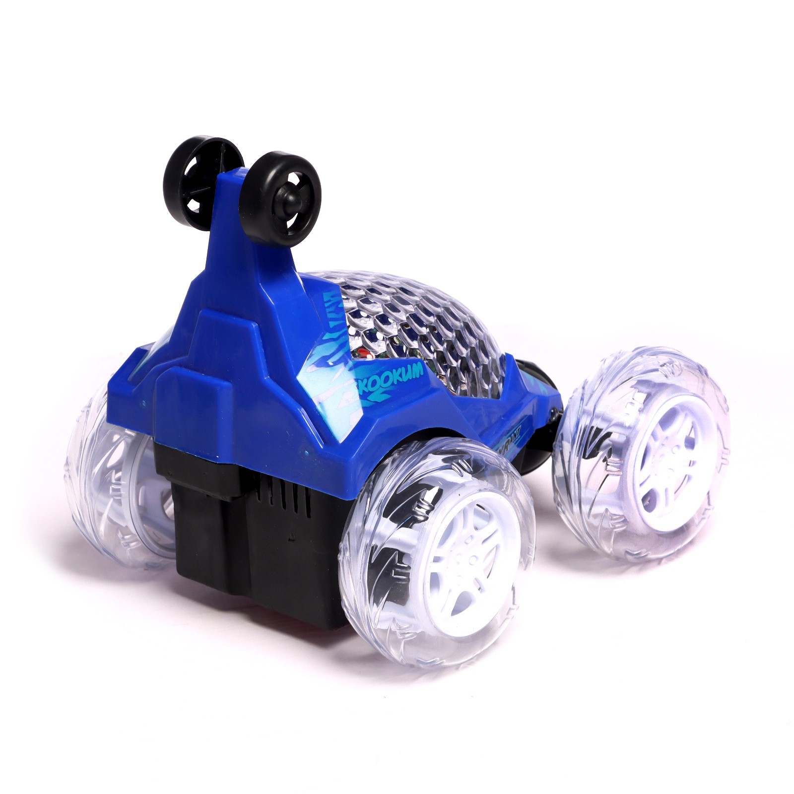 Перевёртыш Автоград радиоуправляемый «Трюкач» подсветка колес работает от аккумулятора цвет синий - фото 3