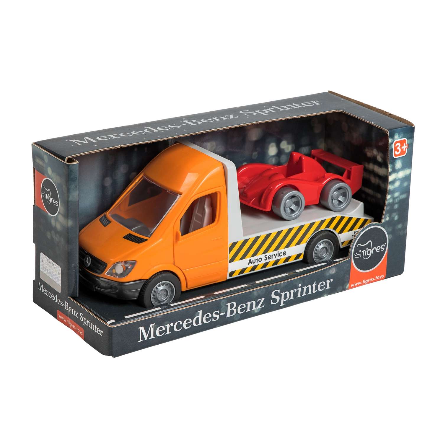 Машинка TIGRES Mercedes-Benz Sprinter эвакуатор оранжевый 39662 39662 - фото 2