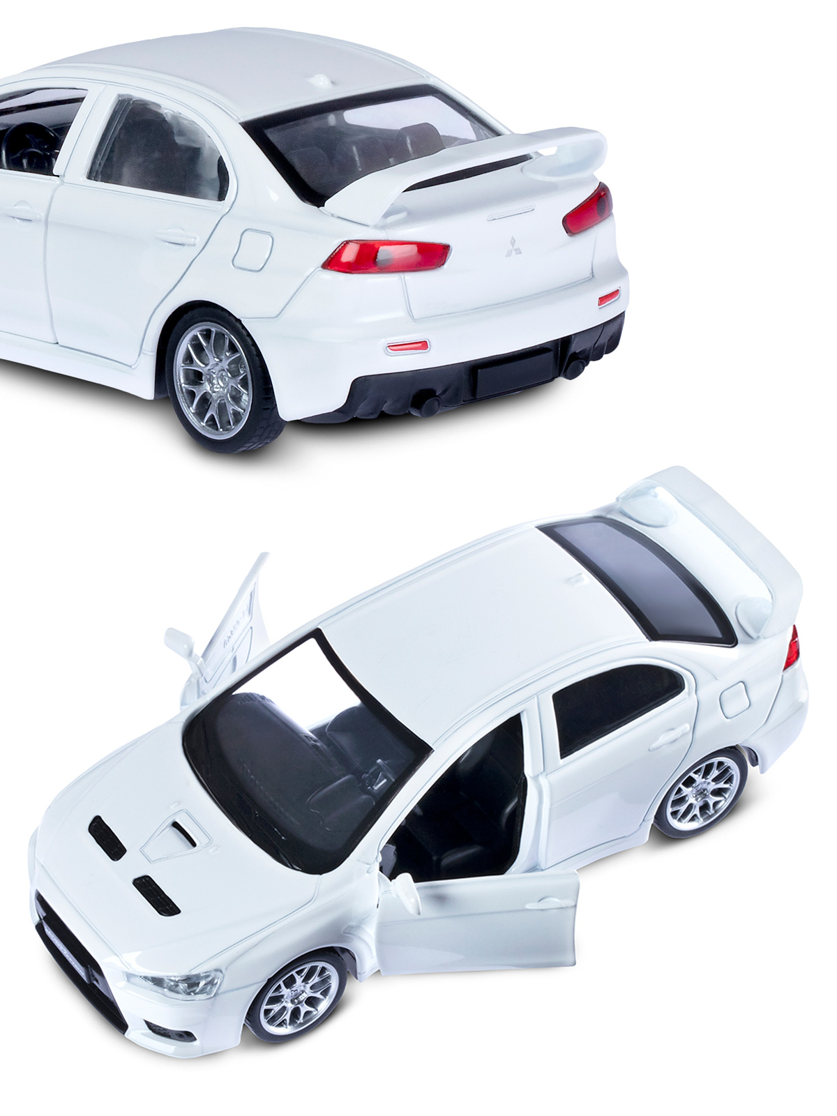 Автомобиль АВТОпанорама Mitsubishi Lancer Evolution 1:41 белый JB1251259 - фото 8