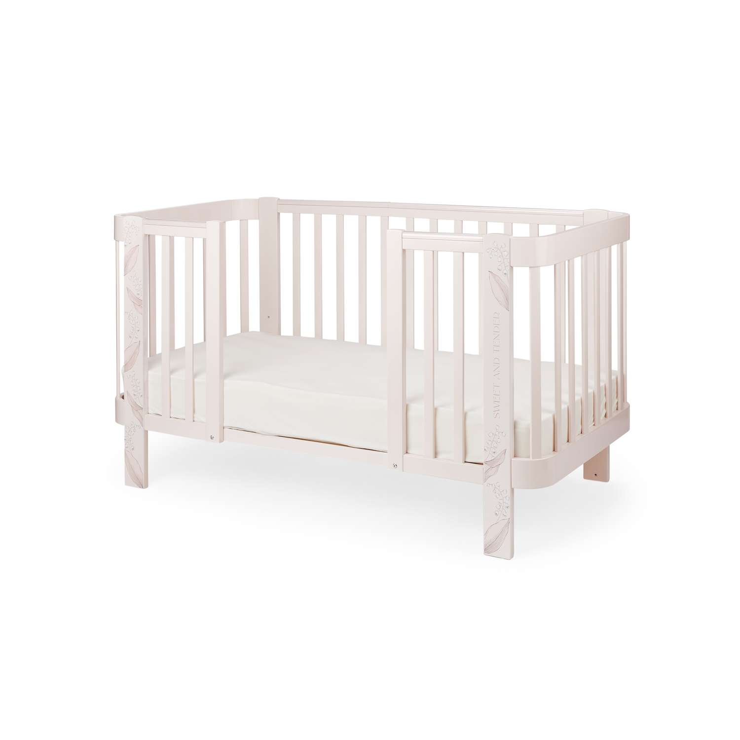 Кроватка для новорожденного Happy Baby приставная люлька Mommy Love с маятником съемная стенка - фото 19