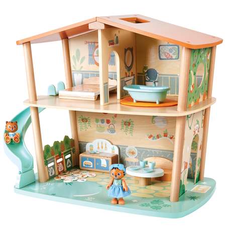 Кукольный мини-домик Hape в джунглях семьи тигров с фигурками и мебелью в наборе E3412_HP