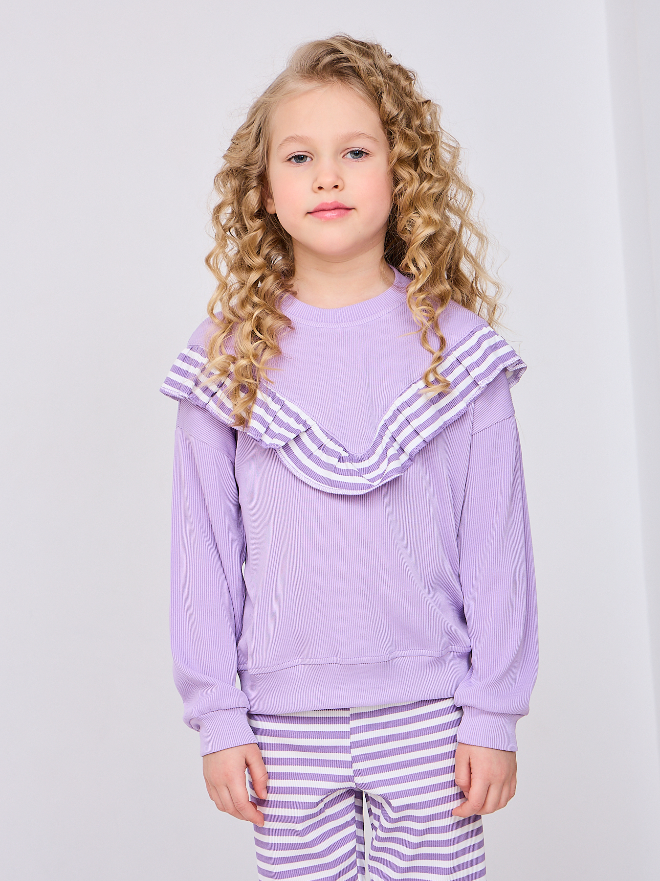 Комплект Mil Art kids 1902201531SUIT-GIRL-POLOSKA-PURPLE - фото 5