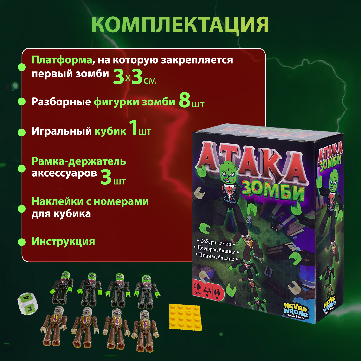 Настольная игра Never Wrong Атака Зомби - фото 3