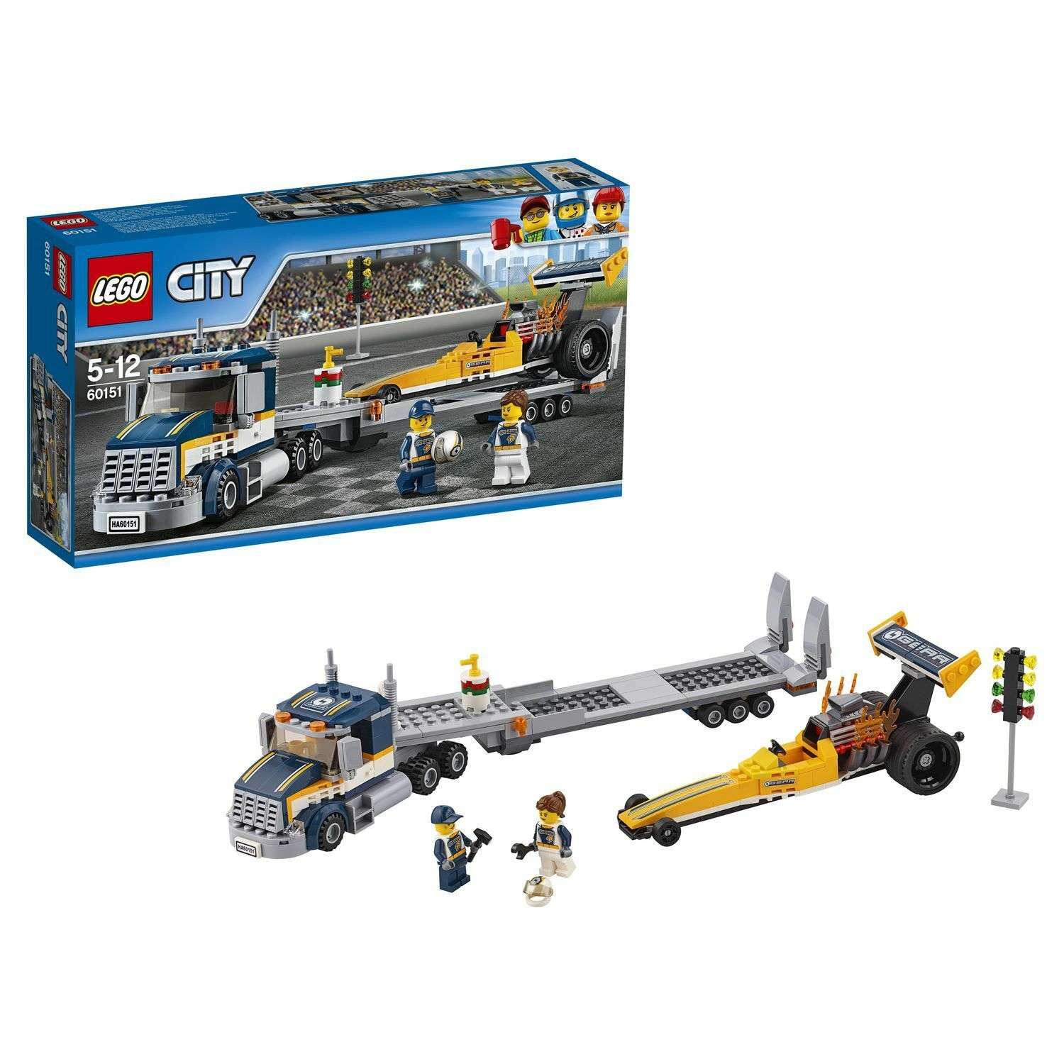 Конструктор LEGO City Great Vehicles Грузовик для перевозки драгстера (60151) - фото 1