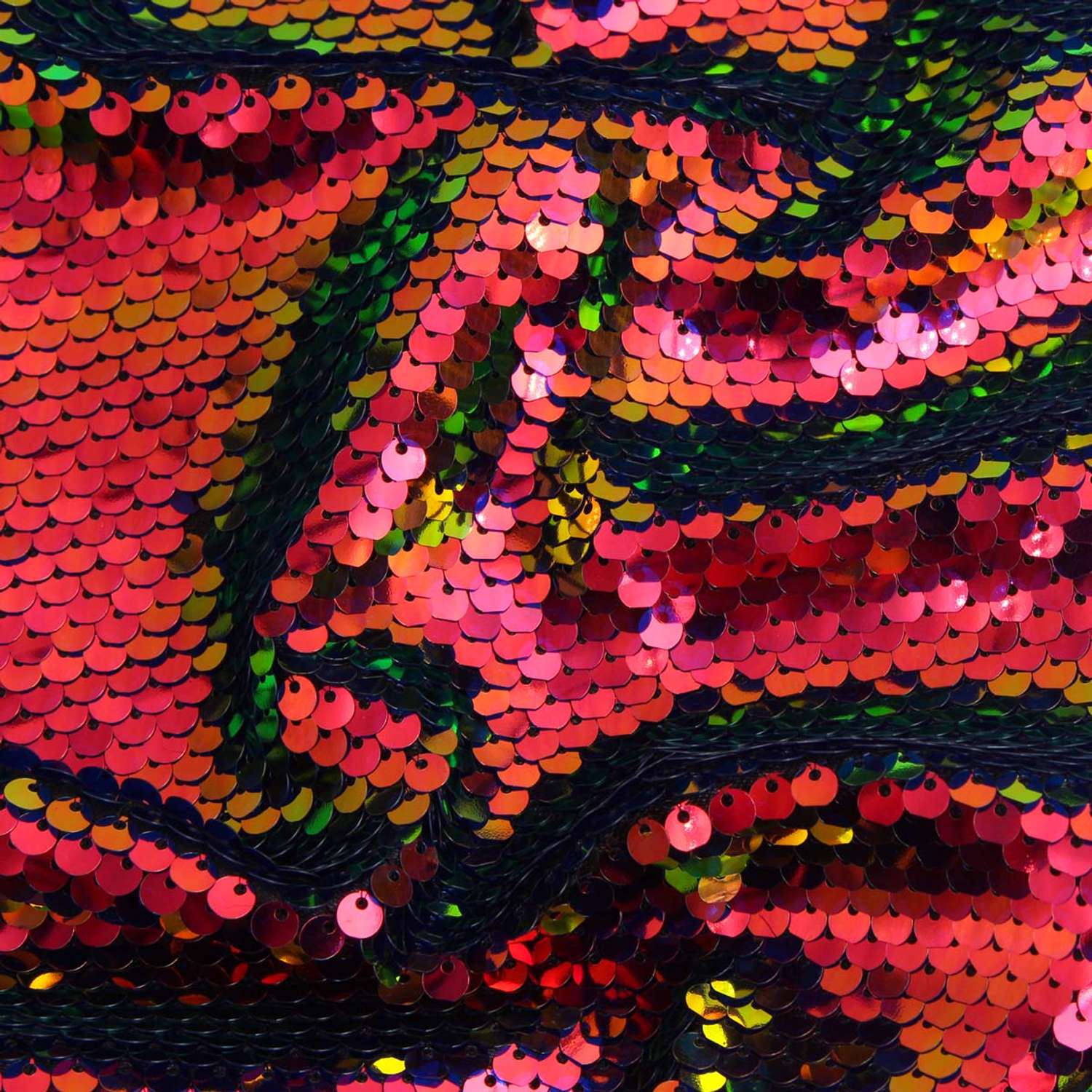 Ткань Astra Craft с двухсторонними пайетками синий розово-зеленый 65х50 см - фото 2