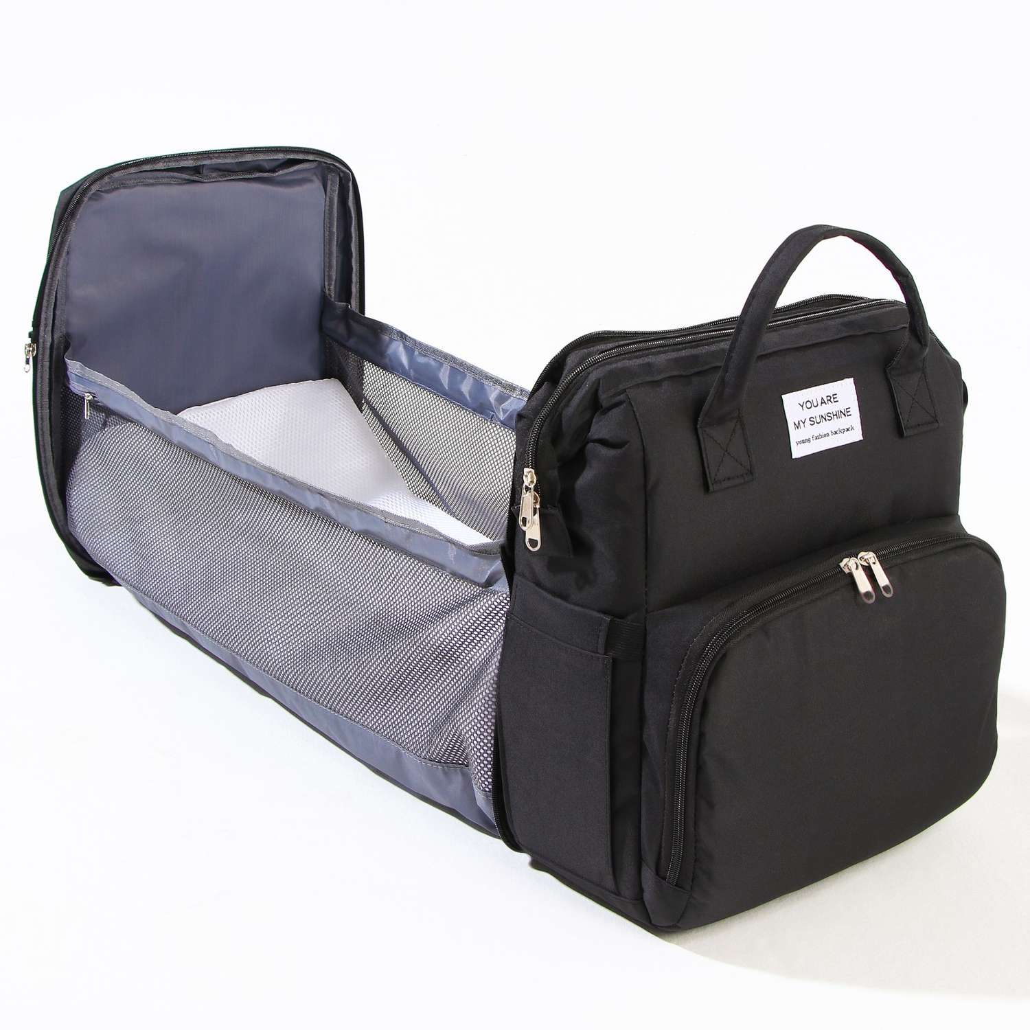 Сумка-рюкзак Sima-Land с пеленальным ковриком цвет черный - фото 4