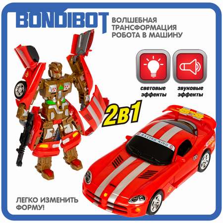 Трансформер BONDIBON BONDIBOT 2 в 1 робот-автомобиль красного цвета