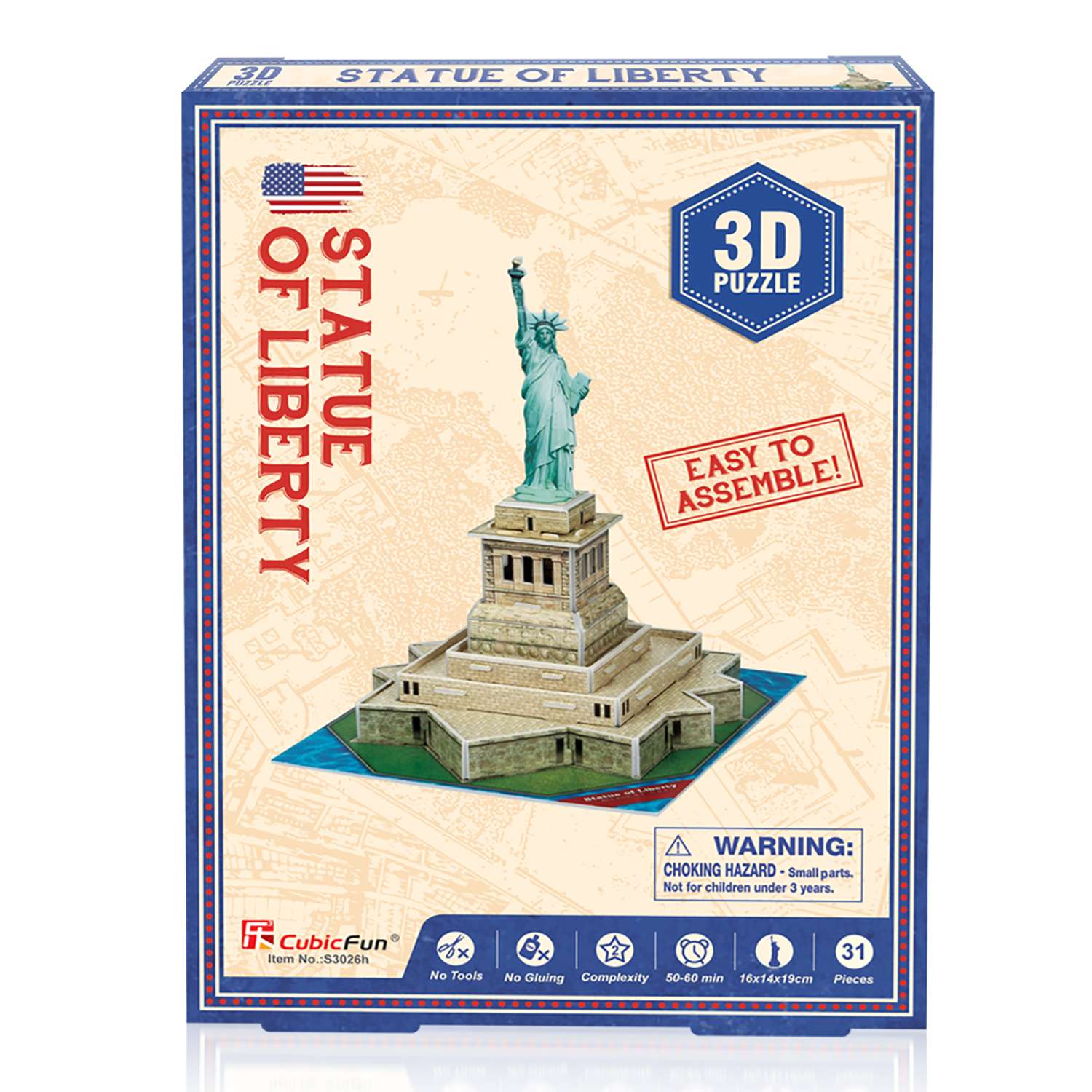 Пазл CubicFun Статуя Свободы 3D 31деталь S3026h - фото 1