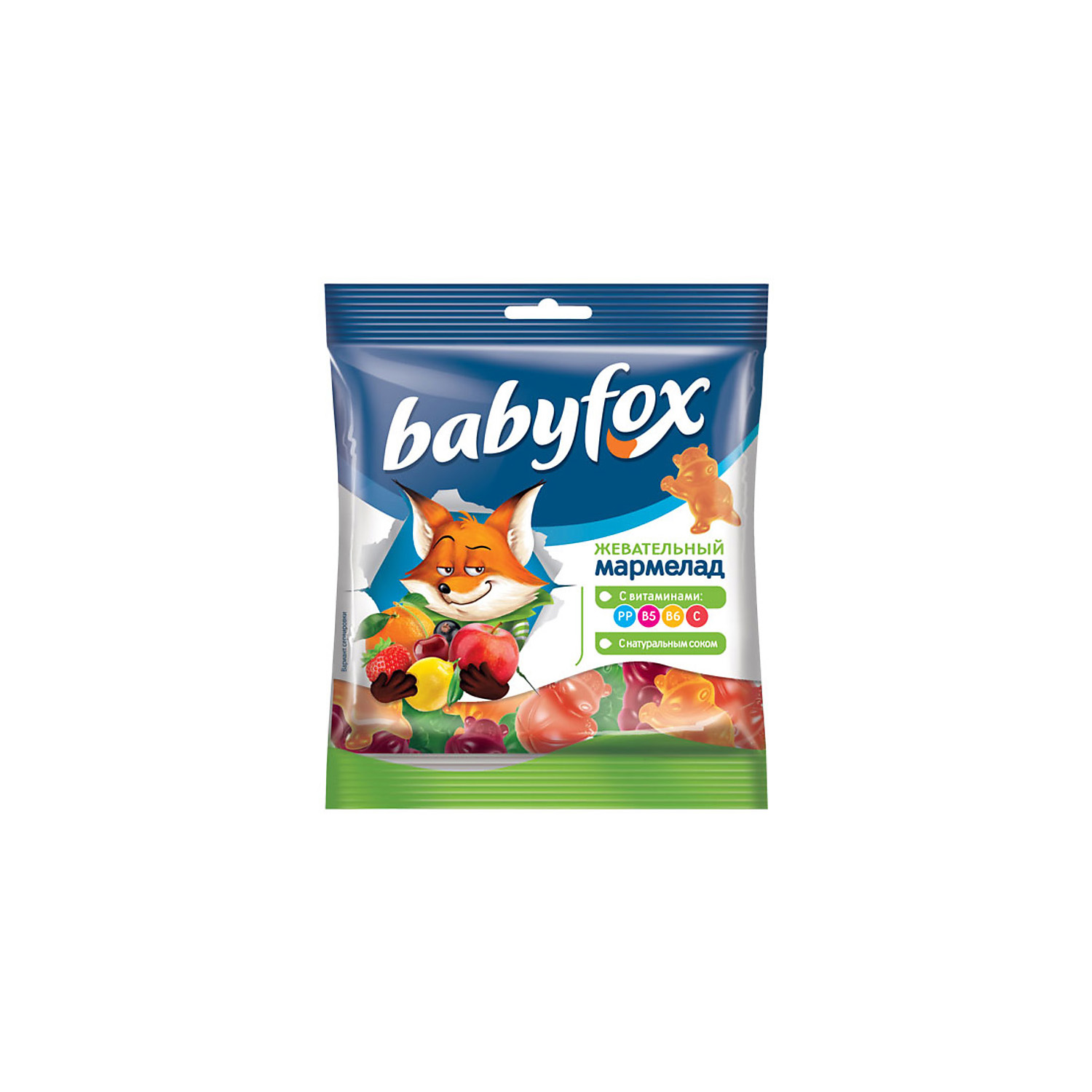 Мармелад BabyFox жевательный с соком ягод и фруктов 70 г 13 шт - фото 1