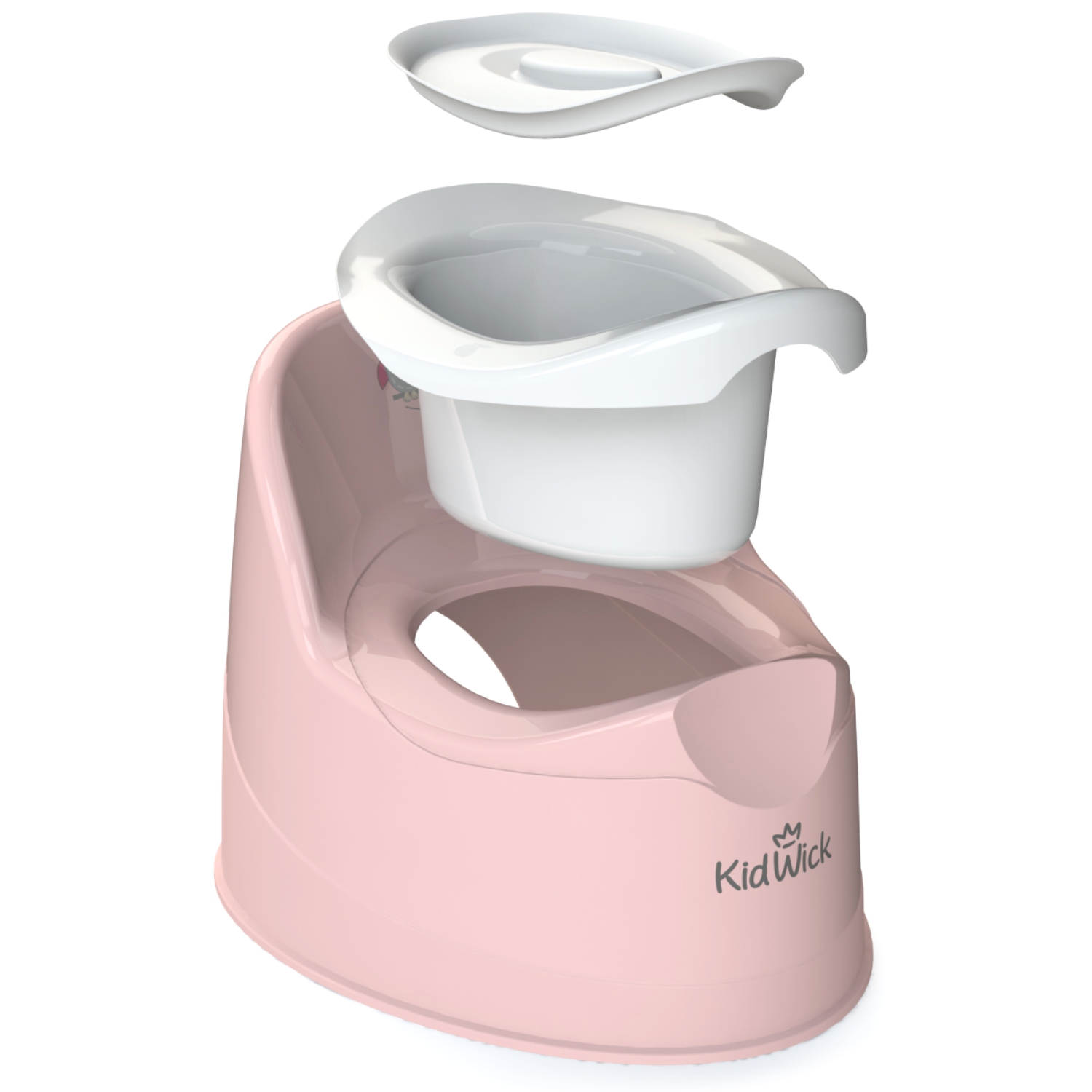 Горшок туалетный KidWick Гранд с крышкой Розовый-Белый - фото 2