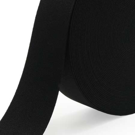 Лента Айрис резинка тканая эластичная башмачная для шитья челси чешек слипонов 50 мм 20 м черная