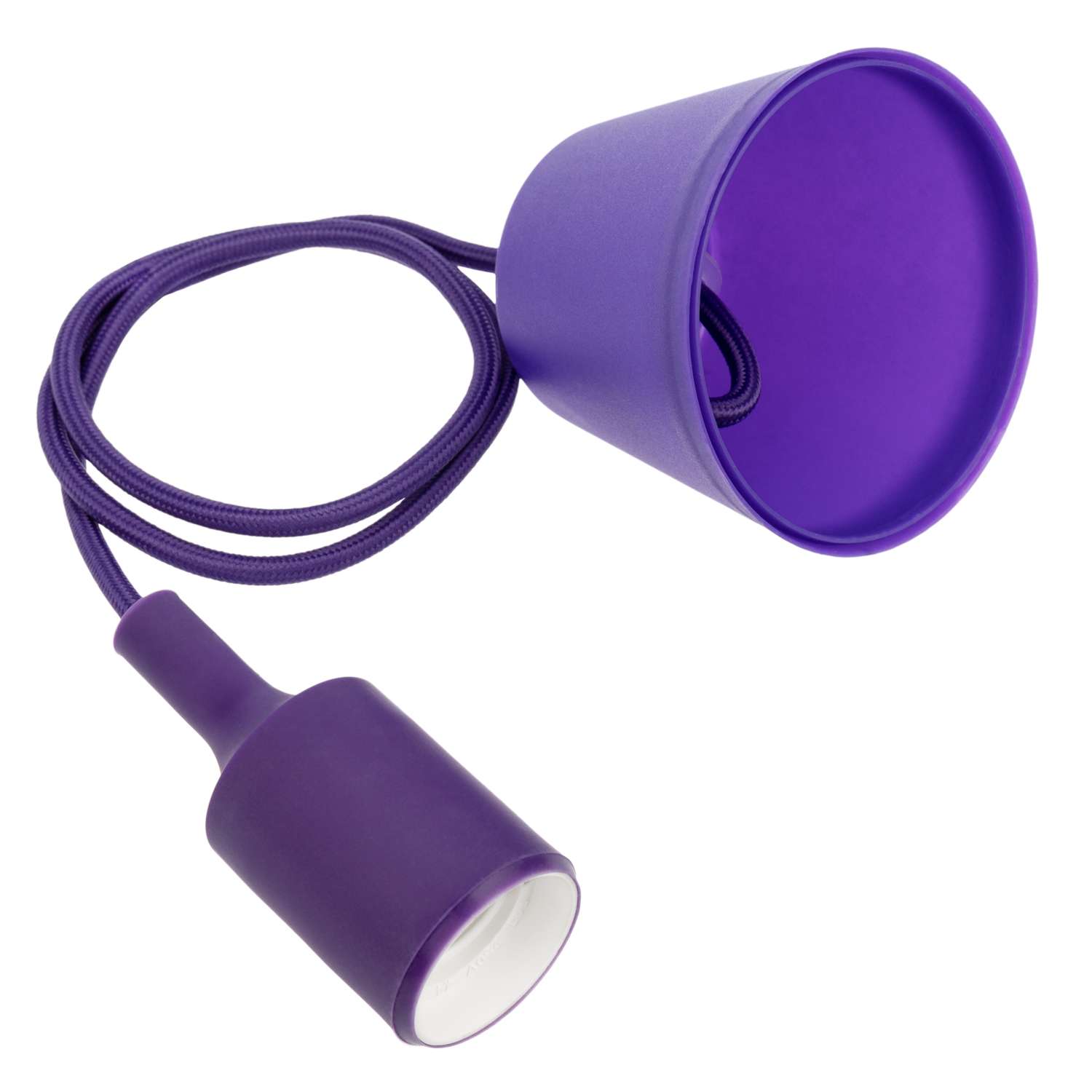 Патрон силиконовый REXANT E27 со шнуром 1 м фиолетовый - фото 1
