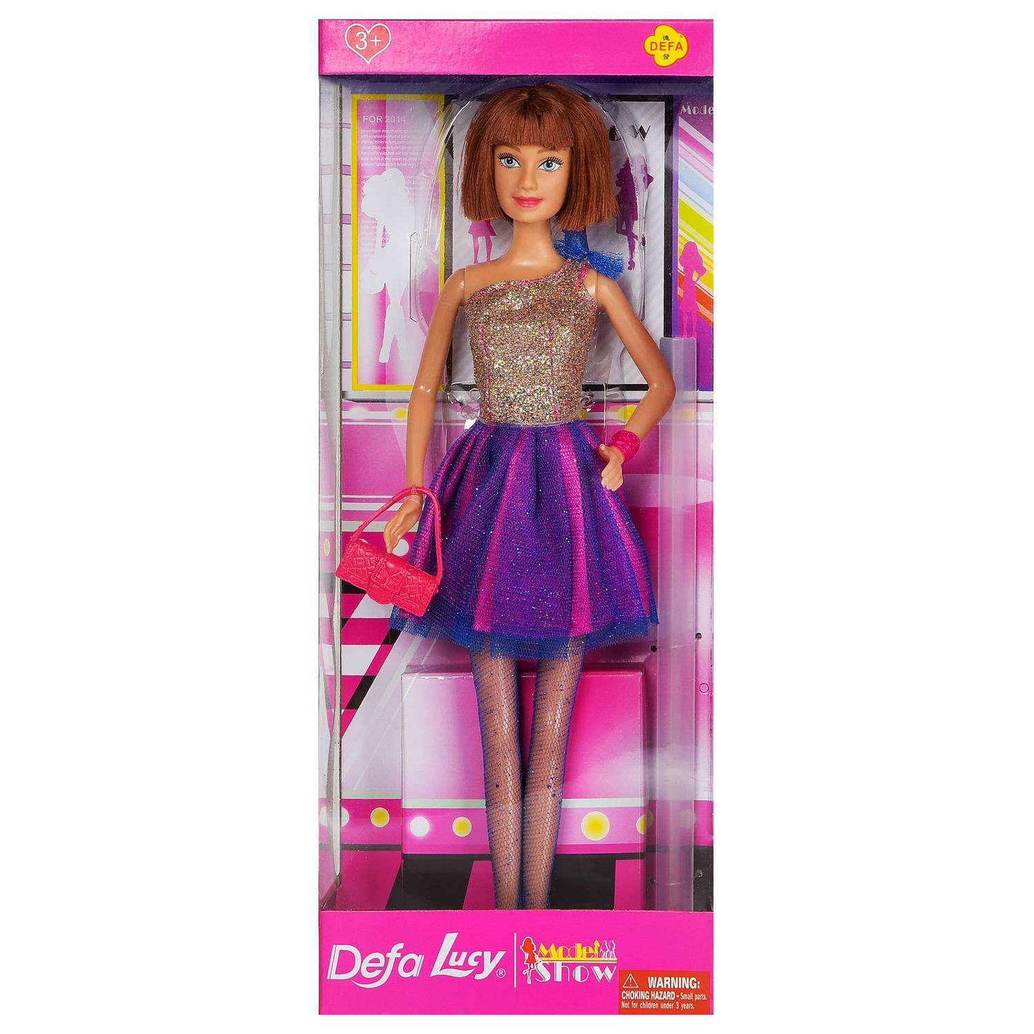 Кукла Lucy Junfa Вечернее платье золотистый верх фиолетовая юбка 8259d/фиолетовая - фото 1