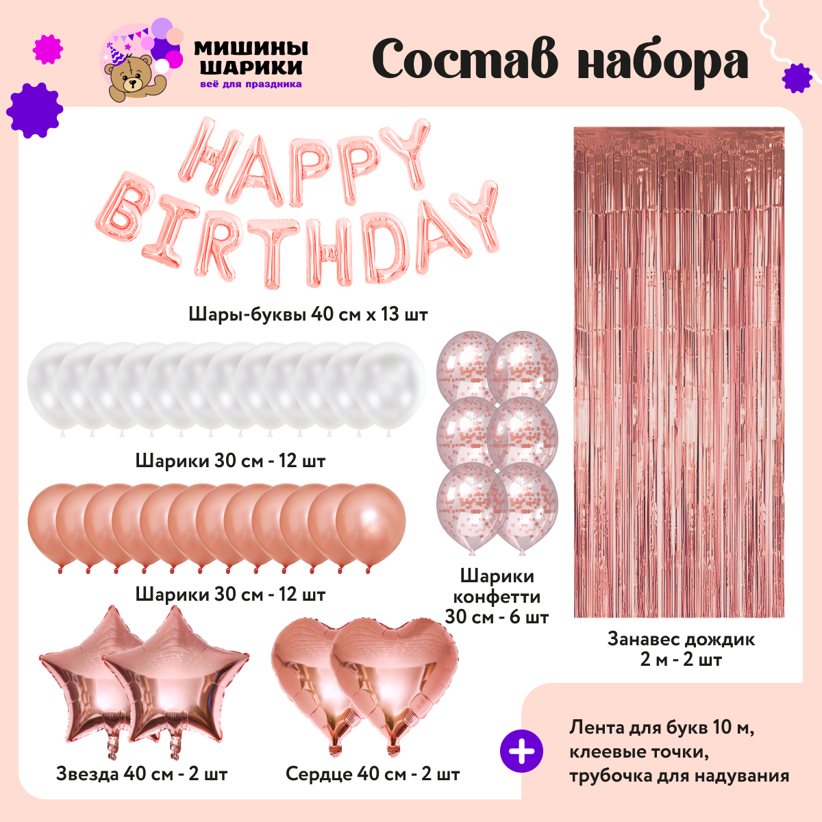 Мишины шарики инструкция по сборке гирлянды Воздушные шары набор Мишины шарики фотозона на праздник день рождения для девочк