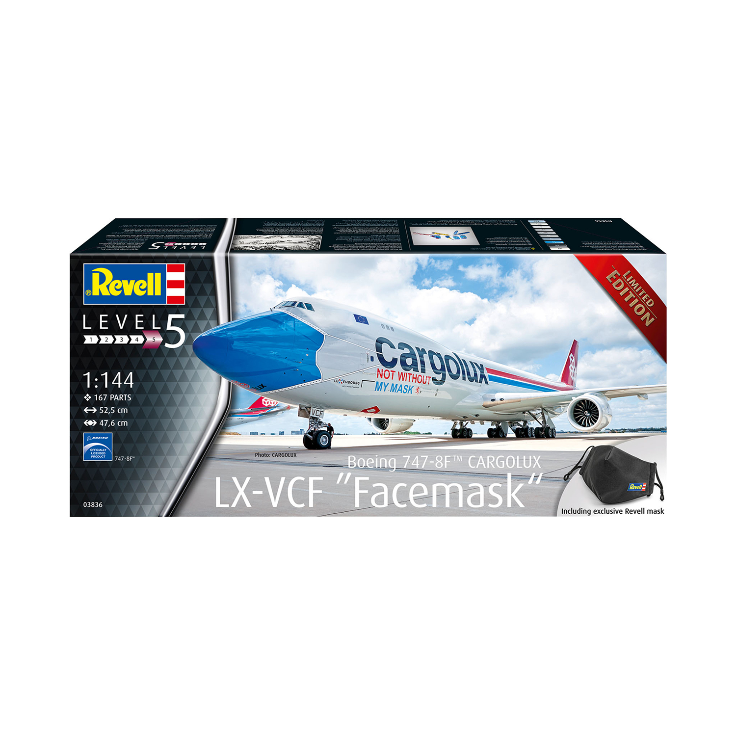 Сборная модель Revell Самолет Boeing 747-8F Cargolux LX-VCF Facemask купить  по цене 6019 ₽ в интернет-магазине Детский мир