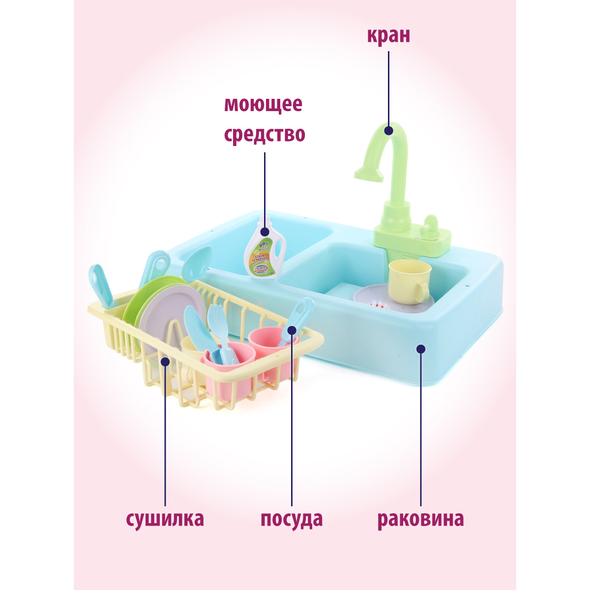 Мойка Veld Co посуда 19 предметов вода сушка - фото 3