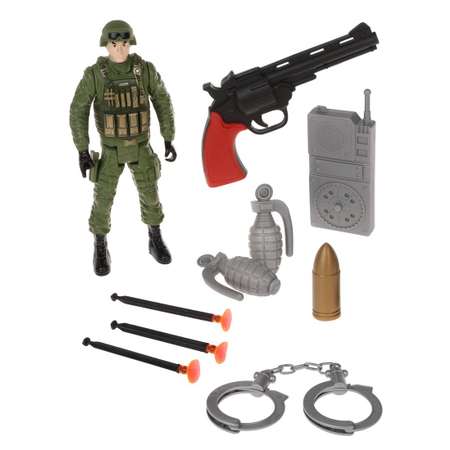Игровой набор Военный Наша Игрушка Солдатик и аксессуары. 10 предметов
