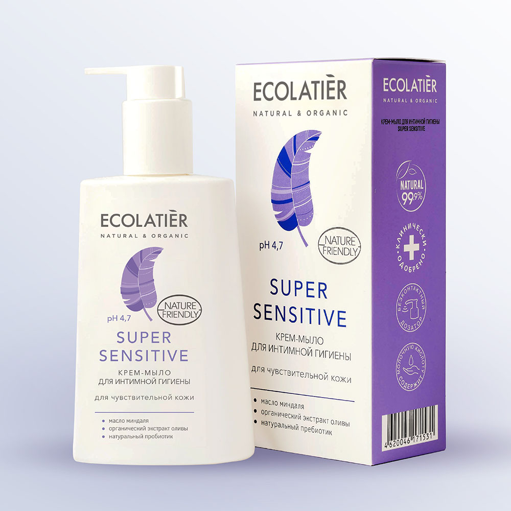 Крем-мыло для интимной гигиены Ecolatier Super Sensitive для чувствительной кожи 250 мл - фото 1