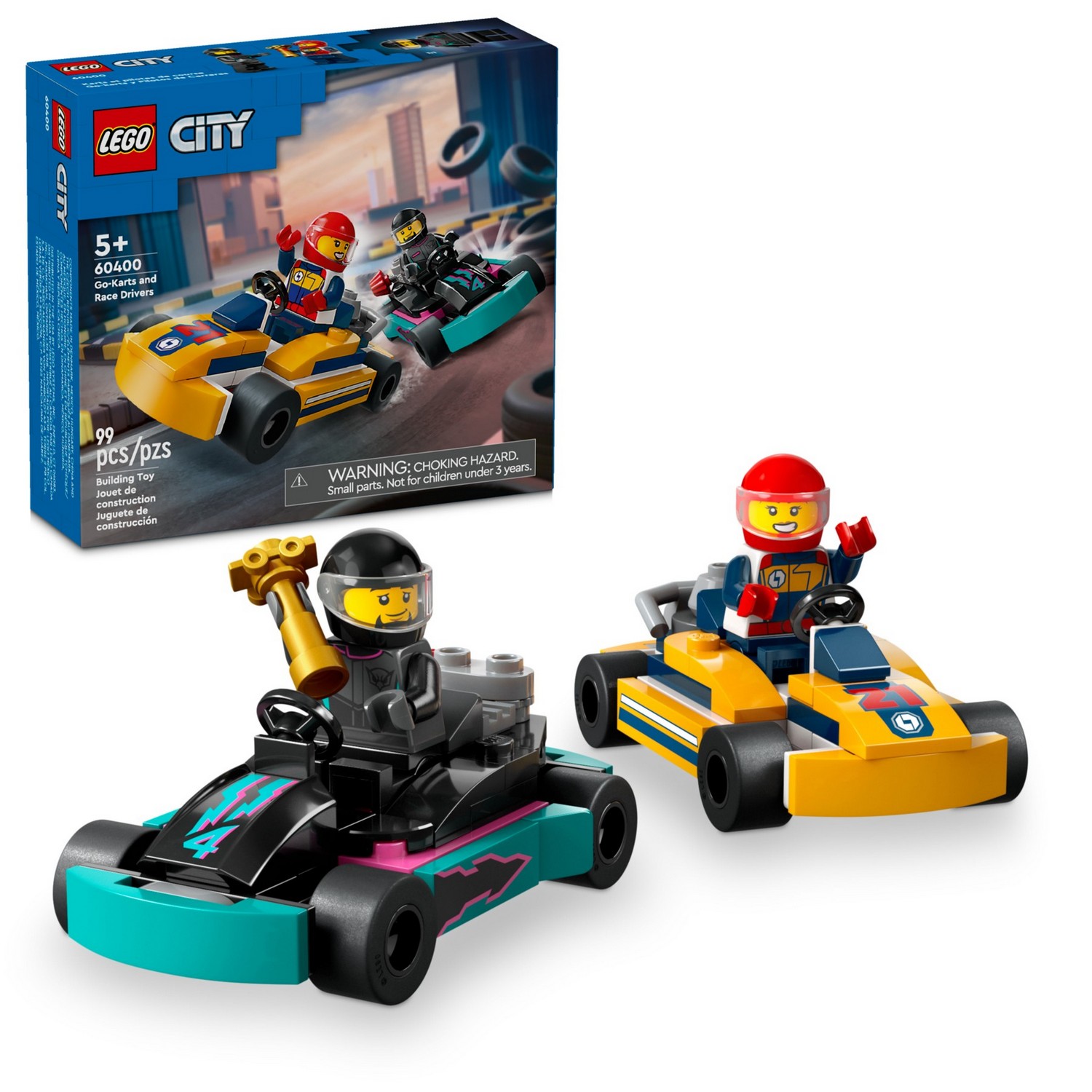 Конструктор детский LEGO City Картинги и автогонщики 60400 - фото 1