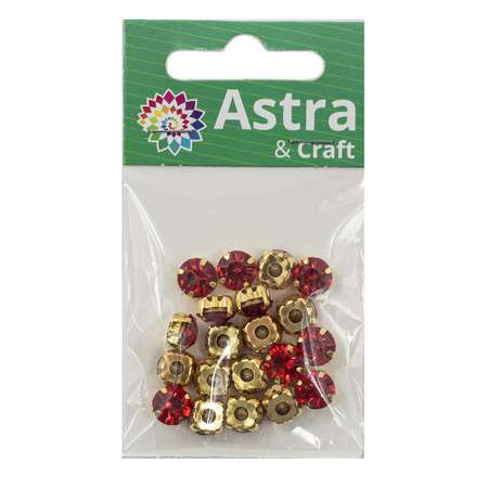 Хрустальные стразы Astra Craft в цапах для творчества и рукоделия 8 мм 20 шт золото