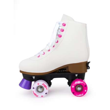 Роликовые коньки SXRide Roller skate YXSKT04PNHR40 белые с розовыми сердечками размер 40