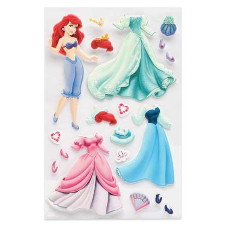 Наклейка декоративная лицензионная Disney Ариель с нарядами
