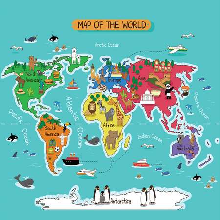 Накидка на сиденье автомобиля JoyArty Детская карта мира