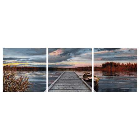 Картина по номерам Schipper Триптих Восход на озере 120х40 9470754-МП