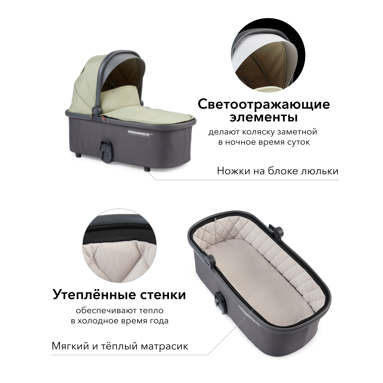 Коляска 2в1 Happy Baby Mommer Pro Olive - фото 5