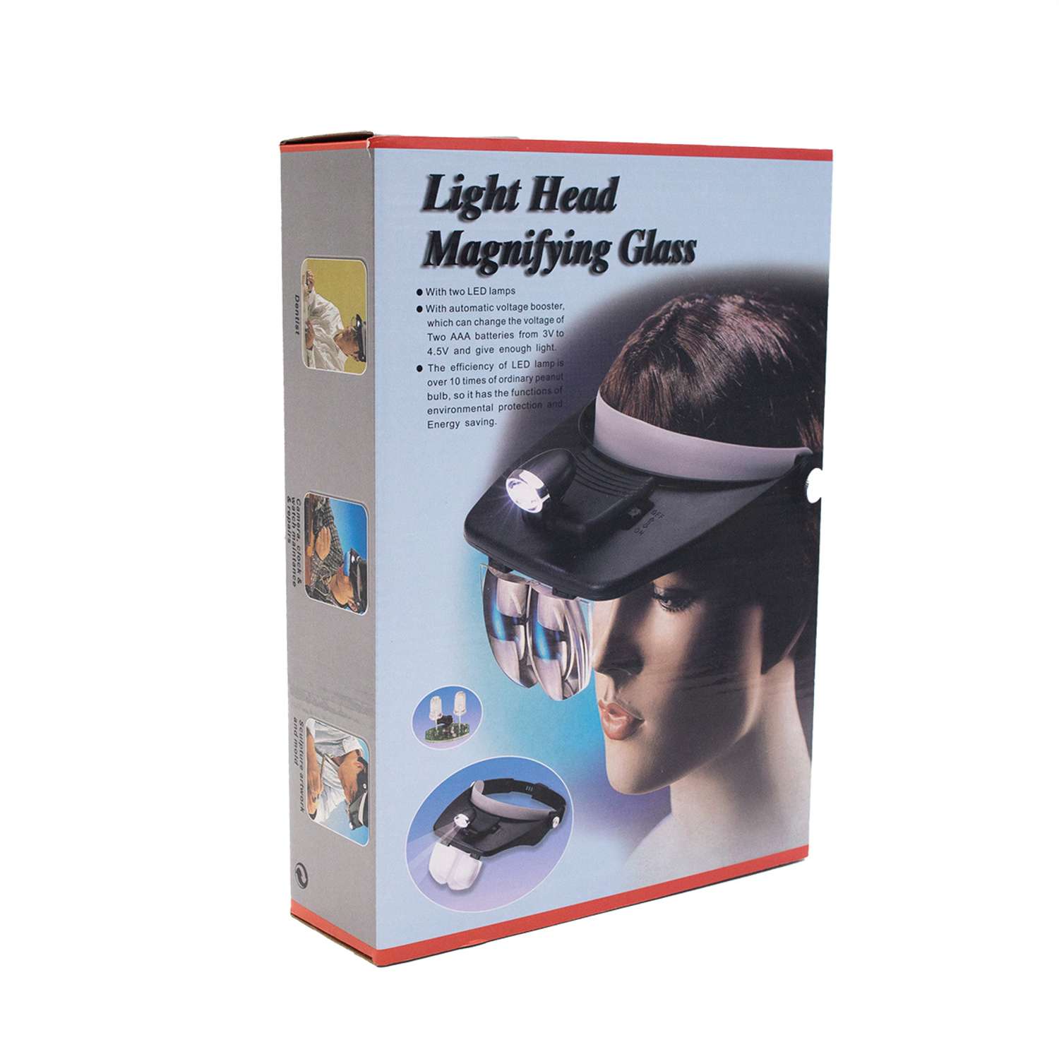 Лупа - очки Айрис увеличительная светодиодная налобная для рукоделия чтения вышивания 4 линзы - фото 2