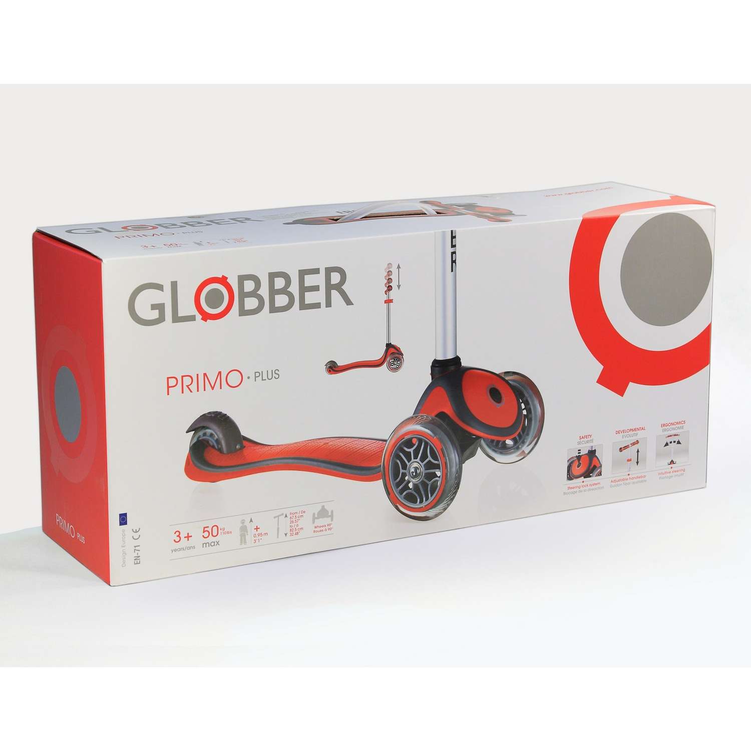 Самокат Globber Primo Plus Красный - фото 2