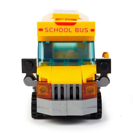 Конструктор Wise block Автобус школьный инерционный 111деталей 40454