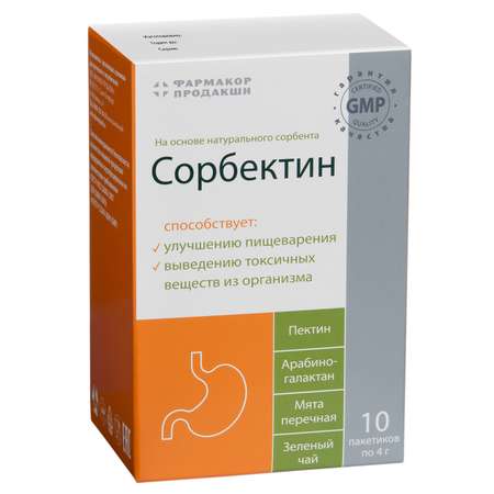 Биологически активная добавка Фармакор Продакшн Сорбектин для взрослых порошок 4г*10пакетиков