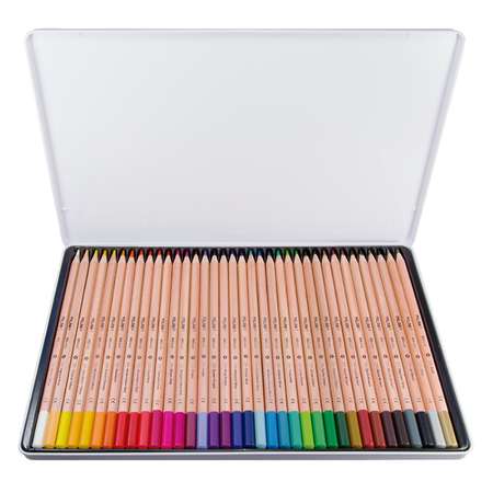 Набор цветных карандашей MILAN 36 цветов шестигранный корпус в металлическом коробе-пенале